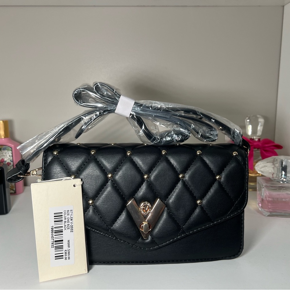 Valentino Orlandi Black Quilted Crossbody Bag
